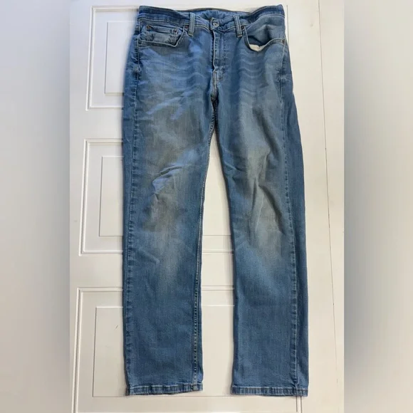 Levis 514 Men's Medium Wash 32x32 Blue Jeans Classic Straight Stretch Denim - Picture 1 of 8